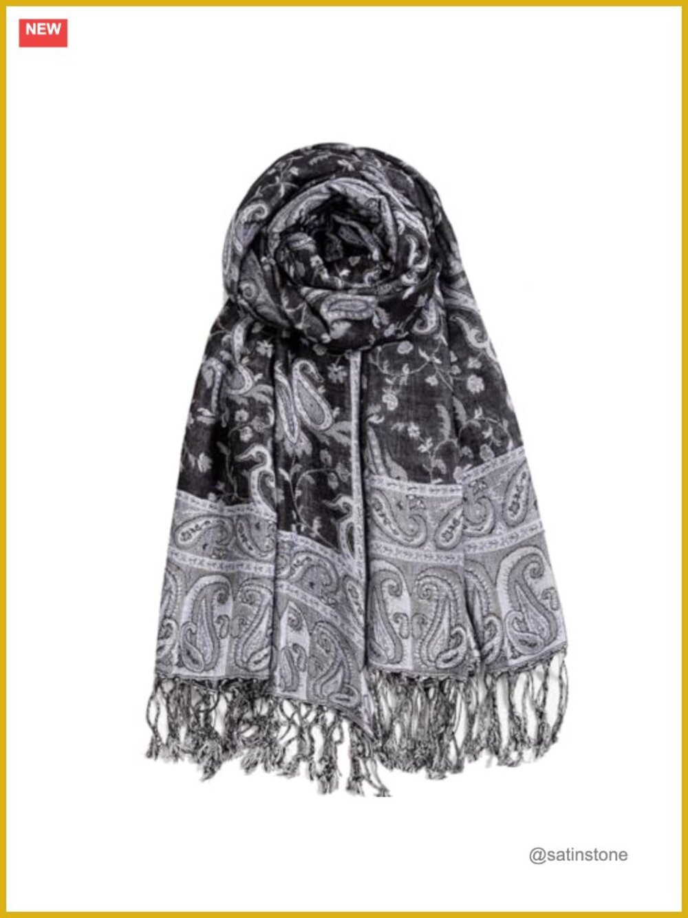 Pashmina Feel Reversible Wrap Scarf for Women Men, 72+8 Inches